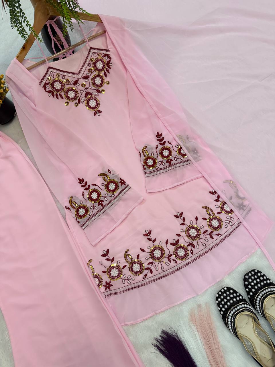 The Modern Blush Tie-Back Silhouette